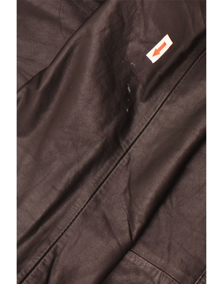 Veste en cuir femme vintage IT 42 Cuir noir moyen