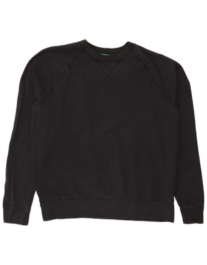 Benetton Sweatshirt Jumper XL Noir Coton Homme