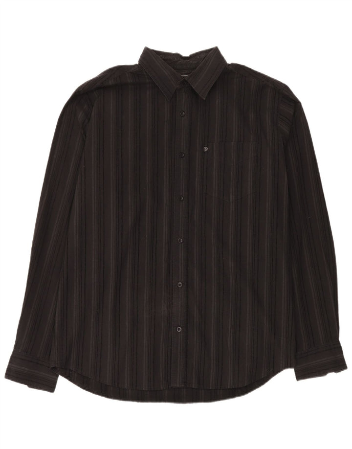 Wrangler Chemise Homme Large Coton Rayé Noir