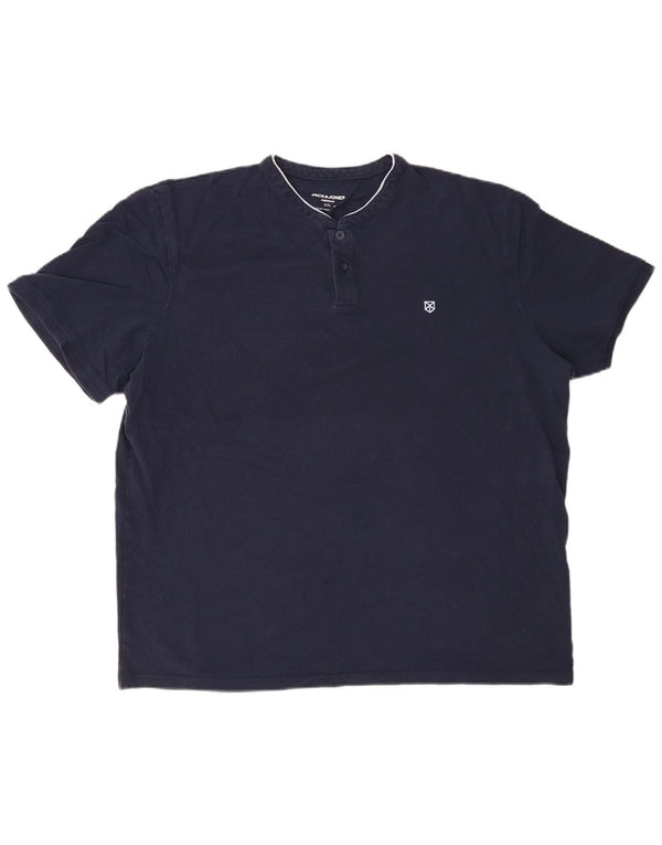 JACK & JONES Polo Homme 2XL Bleu Marine Coton