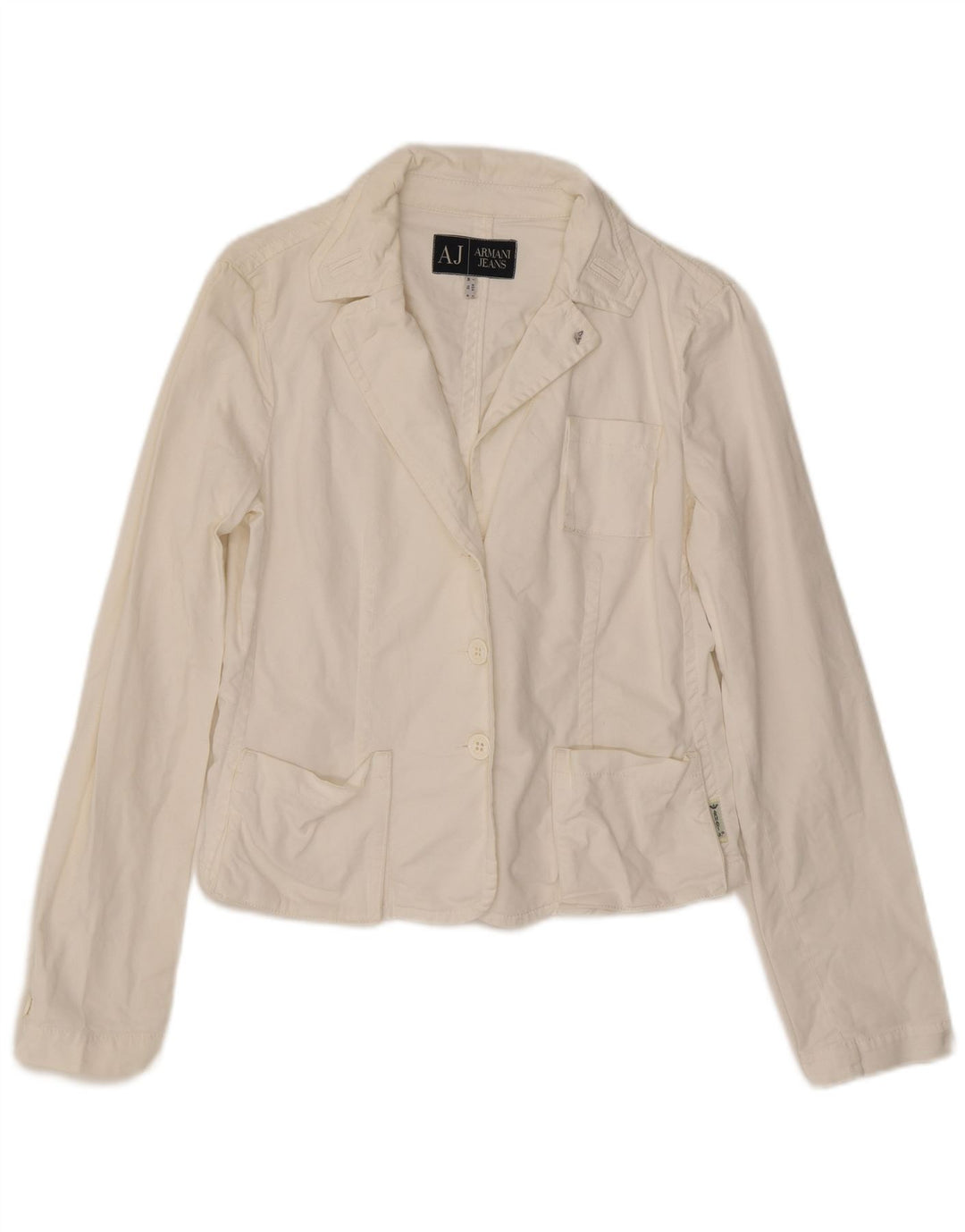 Armani Veste blazer à 3 boutons pour femme UK 16 Large Blanc