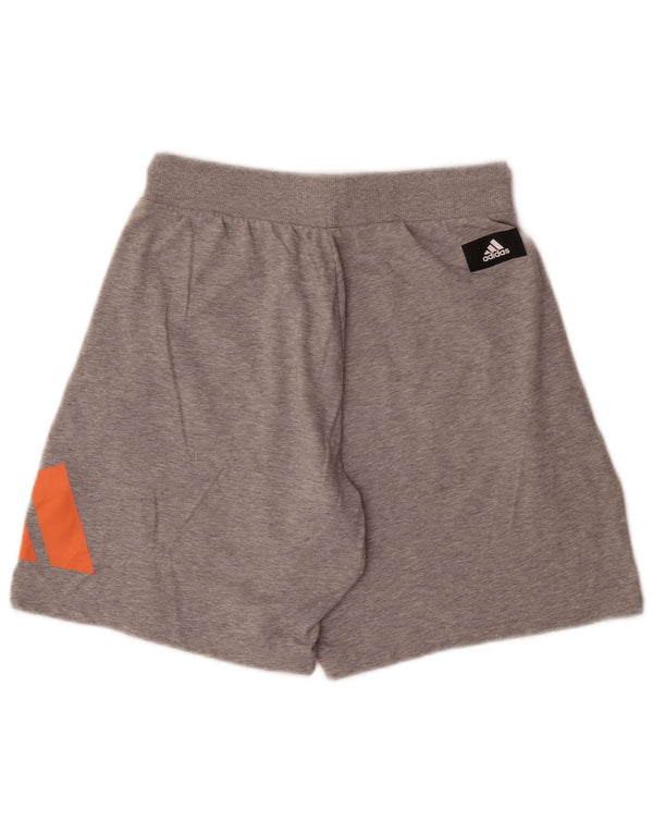 Adidas Short de sport graphique coupe décontractée pour femme UK 14 Gris moyen en coton
