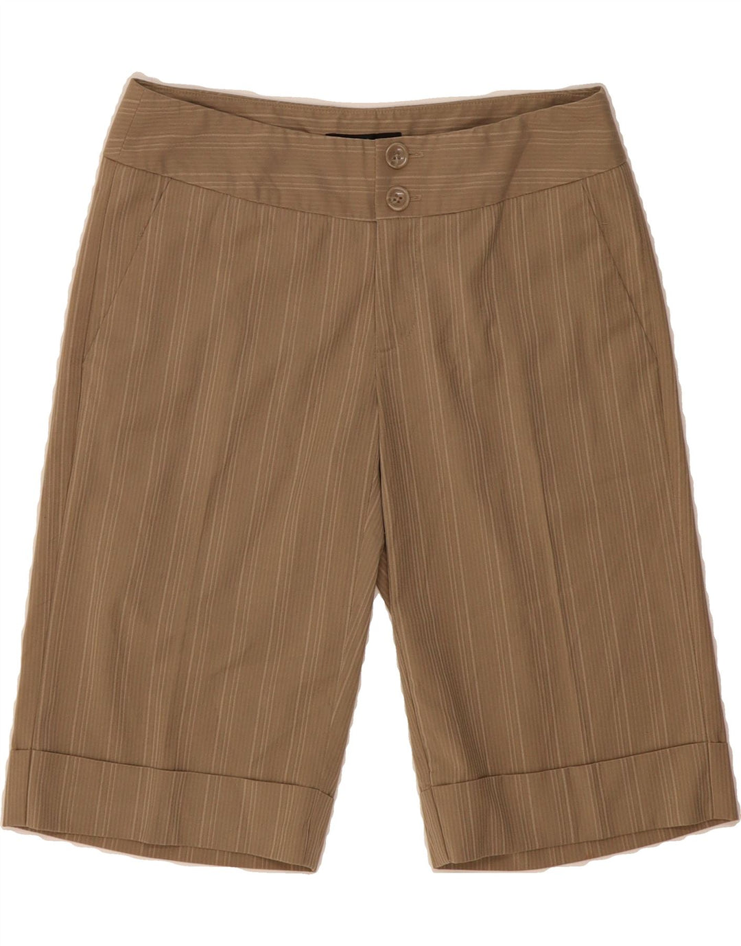MOSSIMO Womens Stretch Chino Shorts US 2 XS W28 Beige Pinstripe Polyester Vintage Mossimo and Second-Hand Mossimo from Messina Hembry 