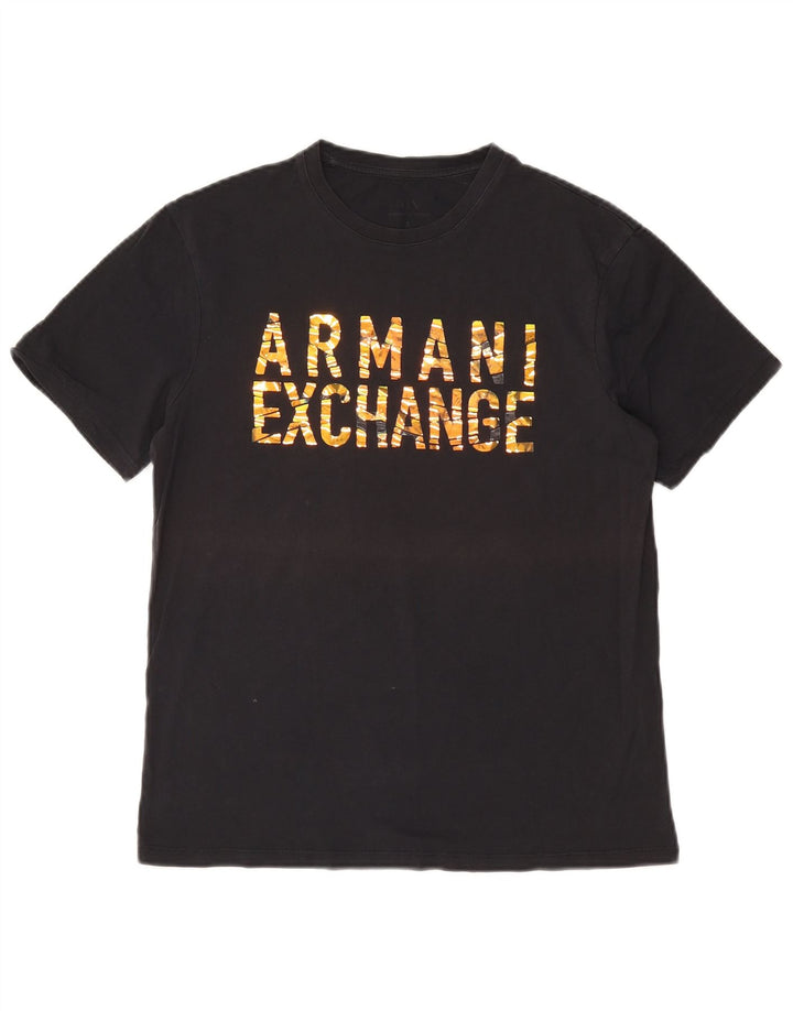 Armani Exchange T-shirt graphique pour homme Petit noir