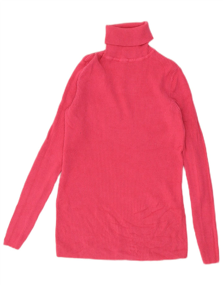 Marks & Spencer Haut à col roulé pour femme à manches longues UK 10 Small Rose Viscose