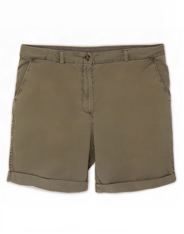 Marks & Spencer Short Chino pour Femme UK 16 Large W34 Coton Kaki