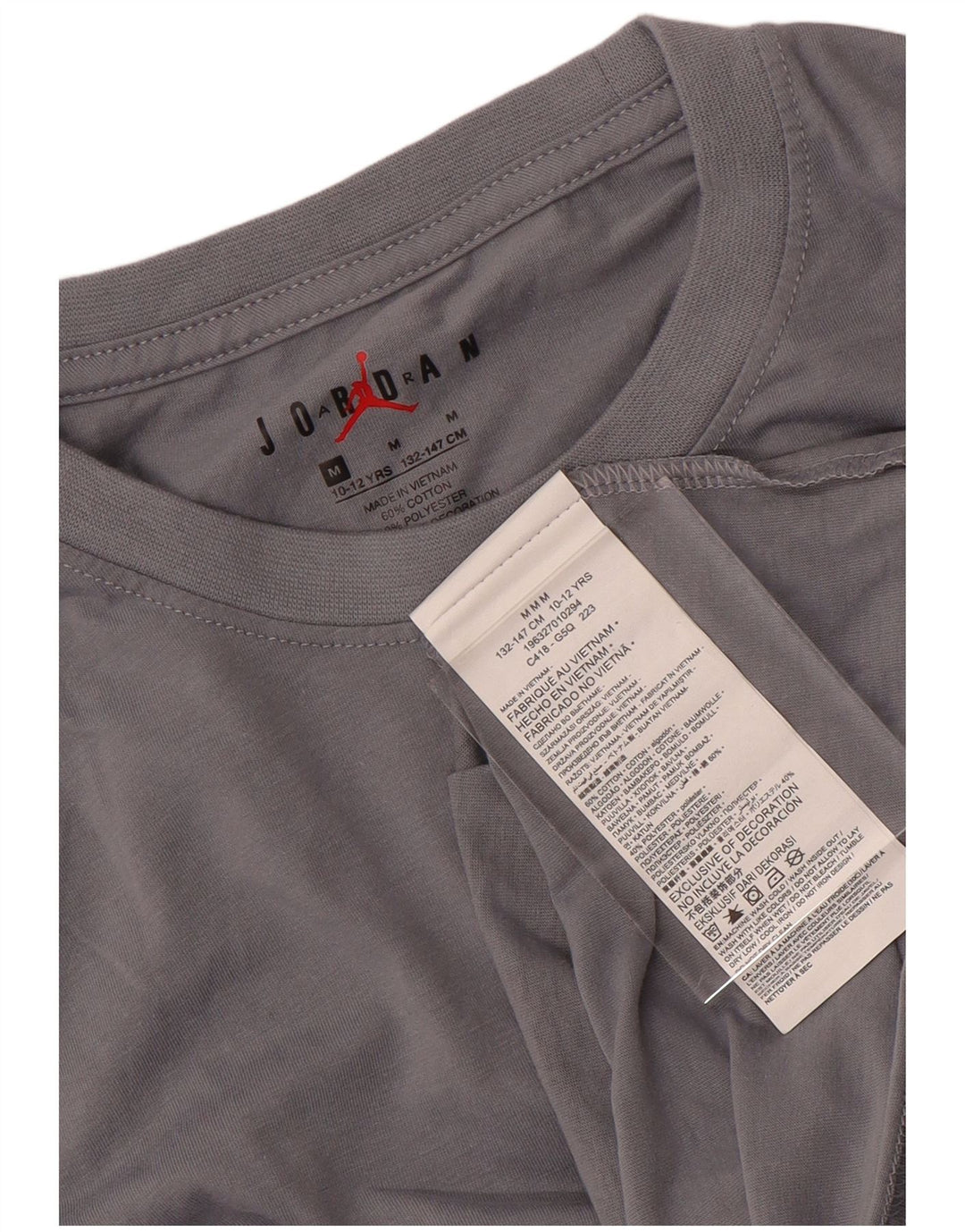 JORDAN T-Shirt Garçon 10-11 Ans Gris Moyen Tie Dye Coton