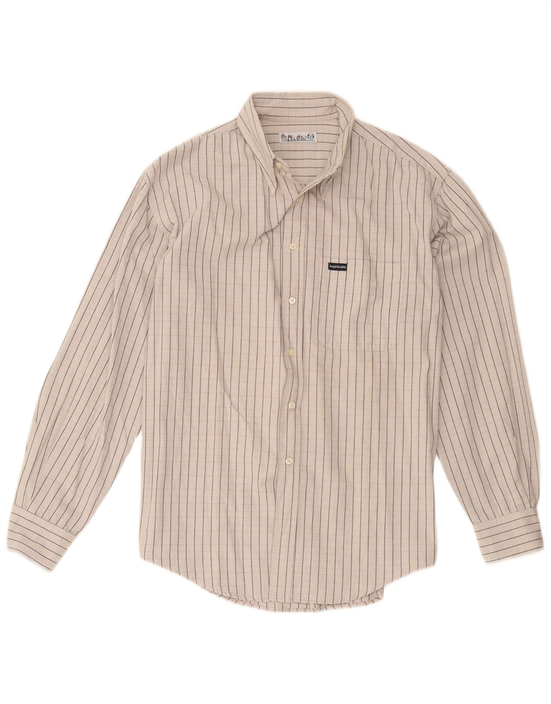 Sergio Tacchini Chemise Homme Coton Rayé Gris Moyen