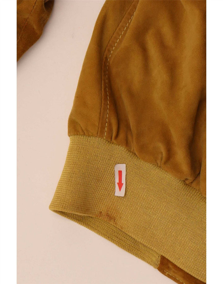 Hugo Boss Veste bomber en daim coupe ample pour homme EU 48 Cuir marron moyen