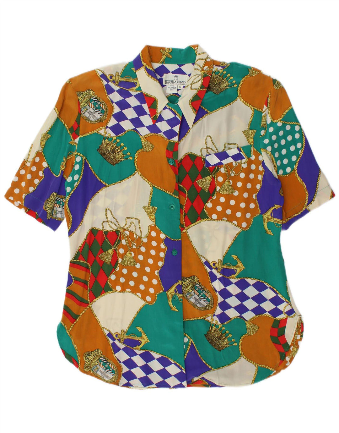 FIORELLA RUBINO Chemisier Femme UK 14 Medium Multicolore Patchwork