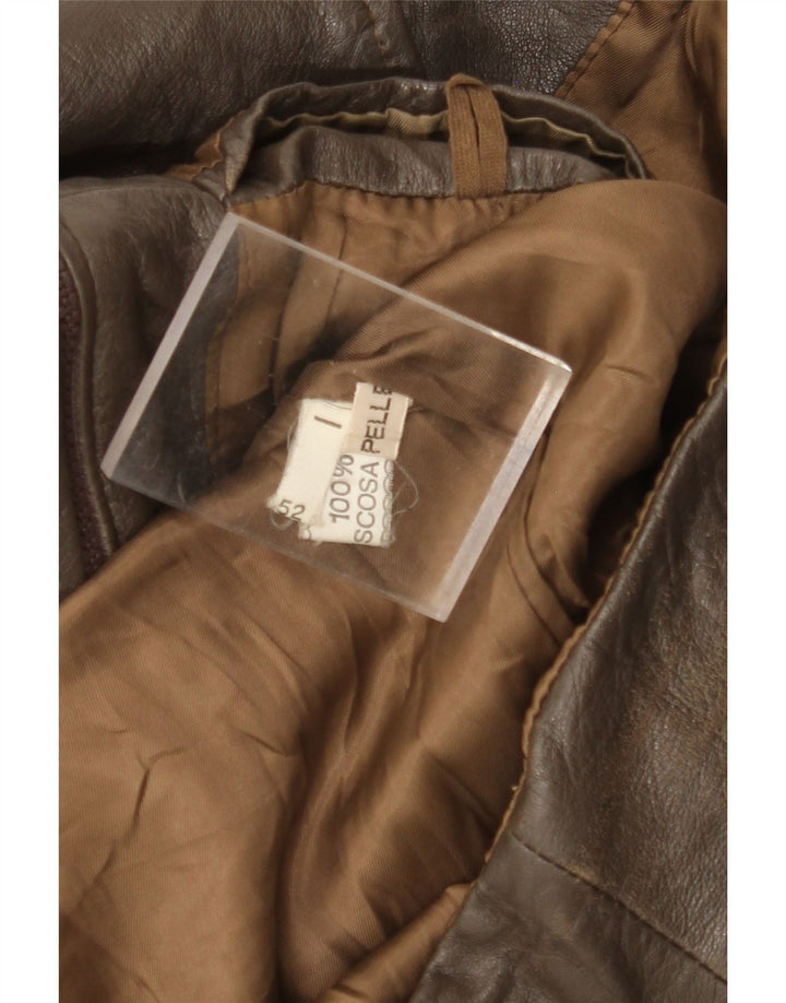 VINTAGE Veste en cuir homme IT 52 XL Cuir marron