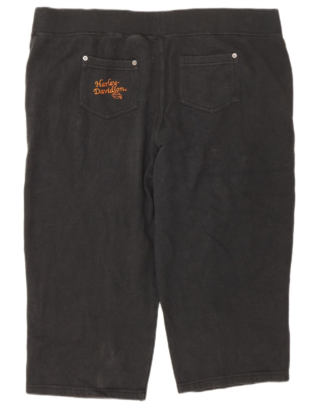 Harley Davidson Pantalon Capri Casual Femme Large W40 Noir Coton
