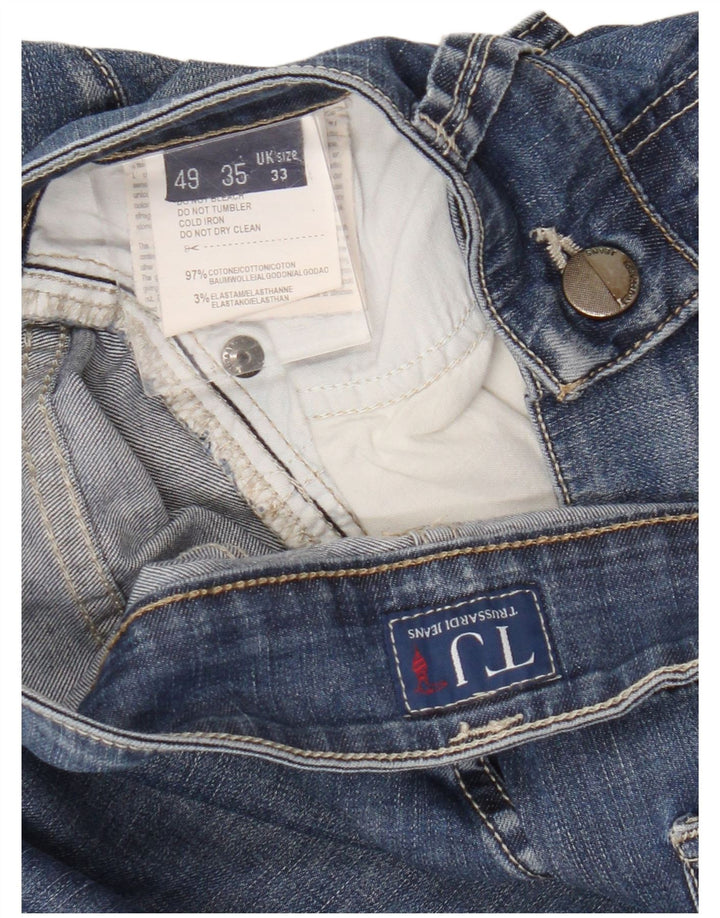 Trussardi Jean Droit W33 L32 Bleu Coton Homme