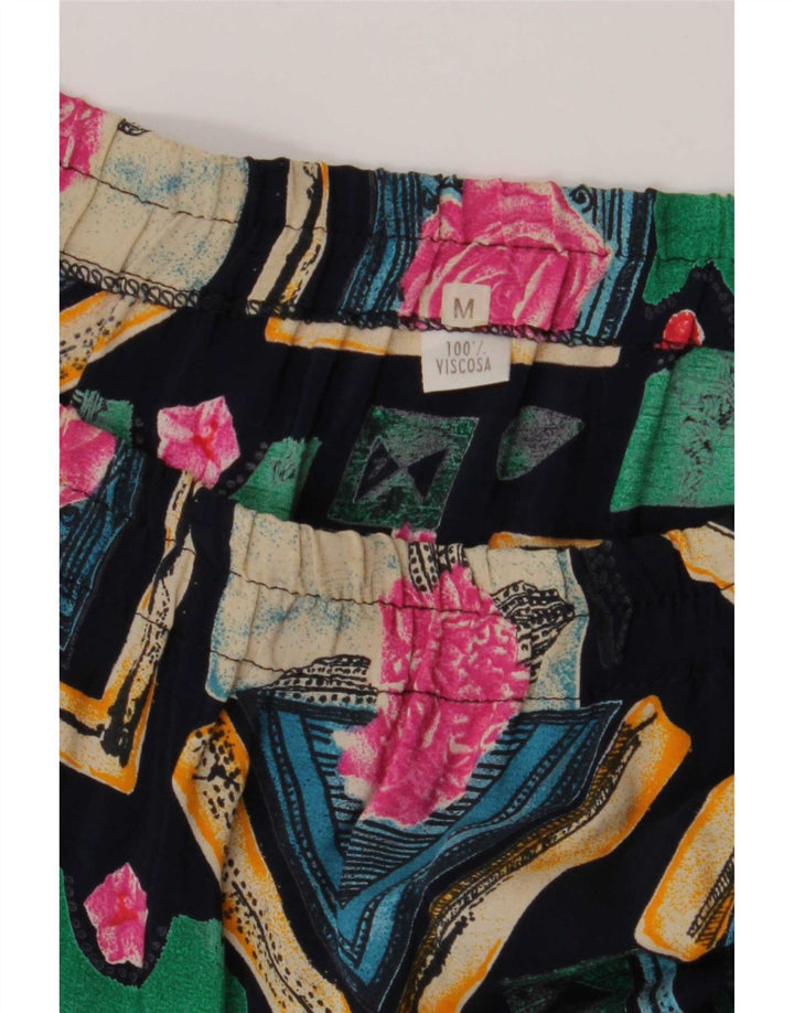 Jupe plissée femme vintage Medium W34 Viscose patchwork multicolore