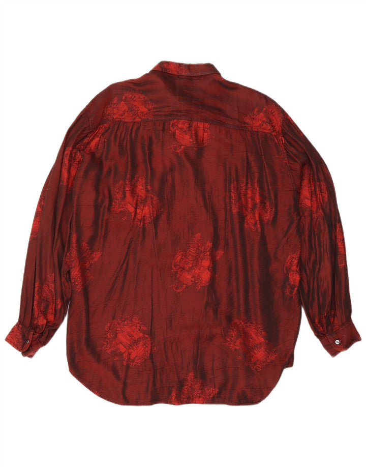 CLINIQUE By Riccardo Bini Chemise Acétate Floral Bordeaux Moyen Homme