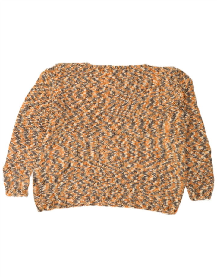 VINTAGE Pull surdimensionné à col bateau pour femme UK 12 Beige moyen