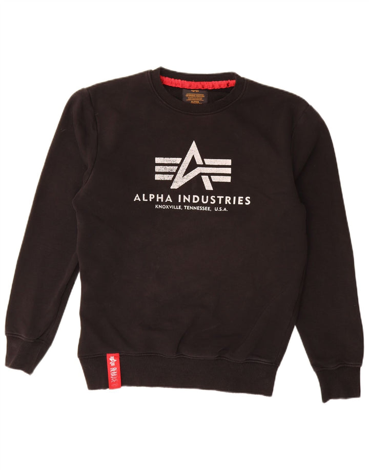 Alpha Industries Sweat-shirt graphique pour hommes, petit, noir