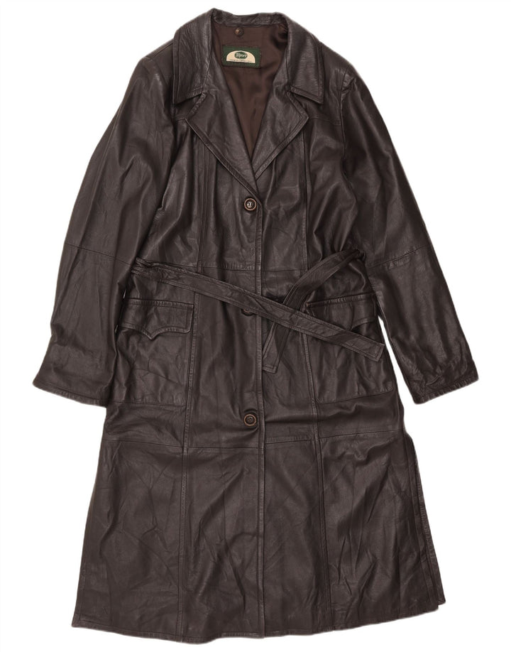 Manteau en cuir femme vintage IT 50 XL Cuir Marron