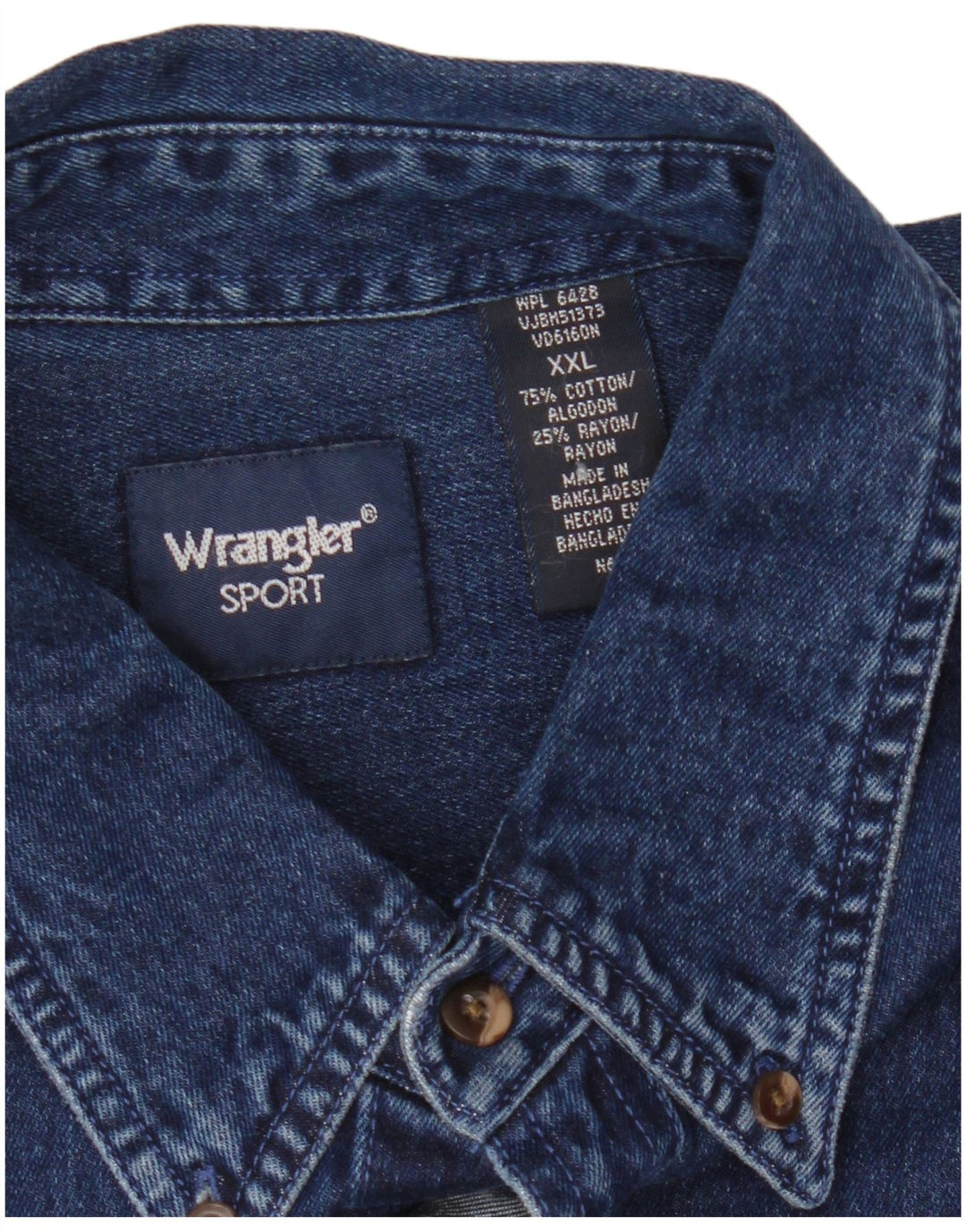 Wrangler Chemise en jean pour homme 2XL Bleu marine Coton