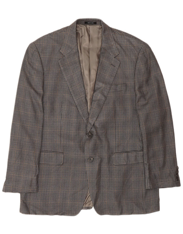 Chaps Veste Blazer 2 Boutons Homme UK 42 XL Pied de Poule Gris