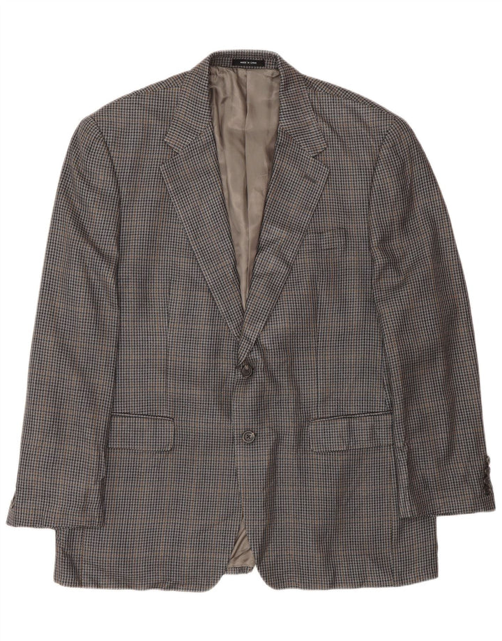 Chaps Veste Blazer 2 Boutons Homme UK 42 XL Pied de Poule Gris