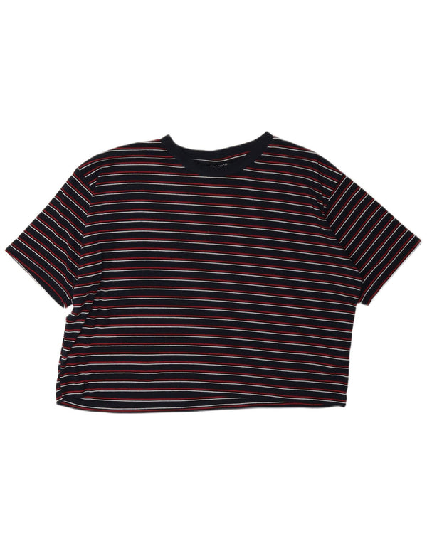 Topshop Womens Oversized T-Shirt Top UK 16 Large Navy Blue Striped