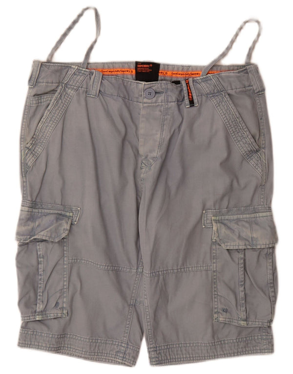 Superdry Short Cargo W36 Large Bleu Coton Homme