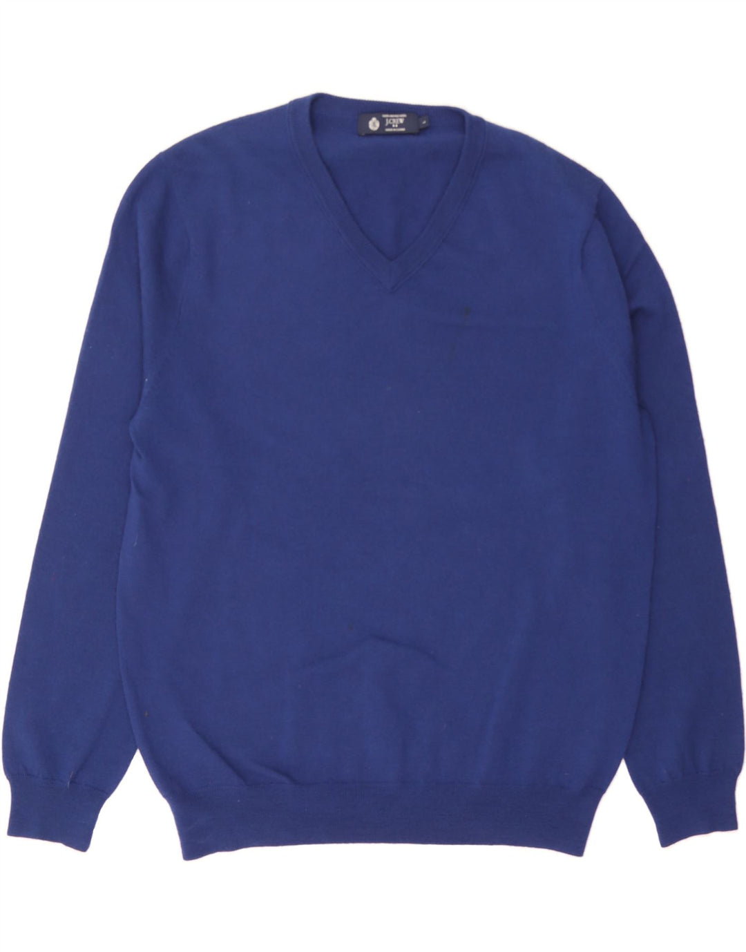 J. CREW Mens V-Neck Jumper Sweater Large Navy Blue Merino Wool Vintage J. Crew and Second-Hand J. Crew from Messina Hembry 