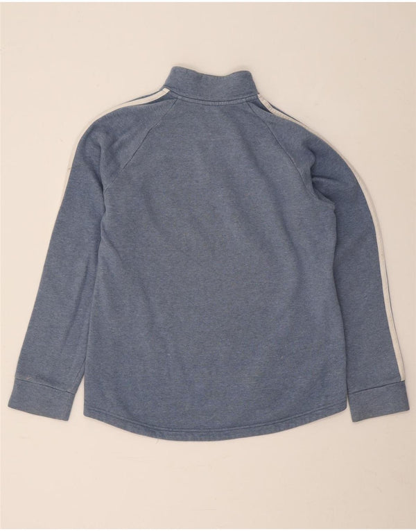 Adidas Sweat-shirt à col zippé pour femme UK 12/14 Bleu moyen Coton