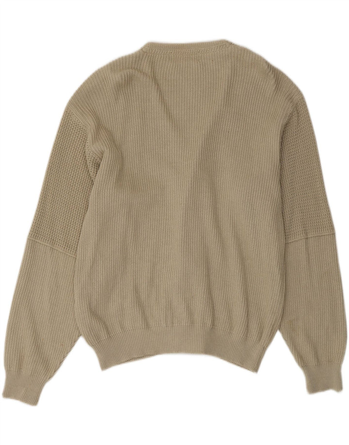 VINTAGE Mens Cardigan Sweater Large Beige Cotton Vintage Vintage and Second-Hand Vintage from Messina Hembry 