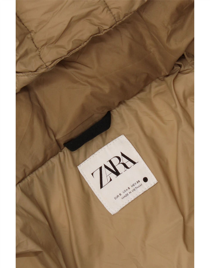 Zara Veste matelassée à capuche pour homme UK 36 Small Beige
