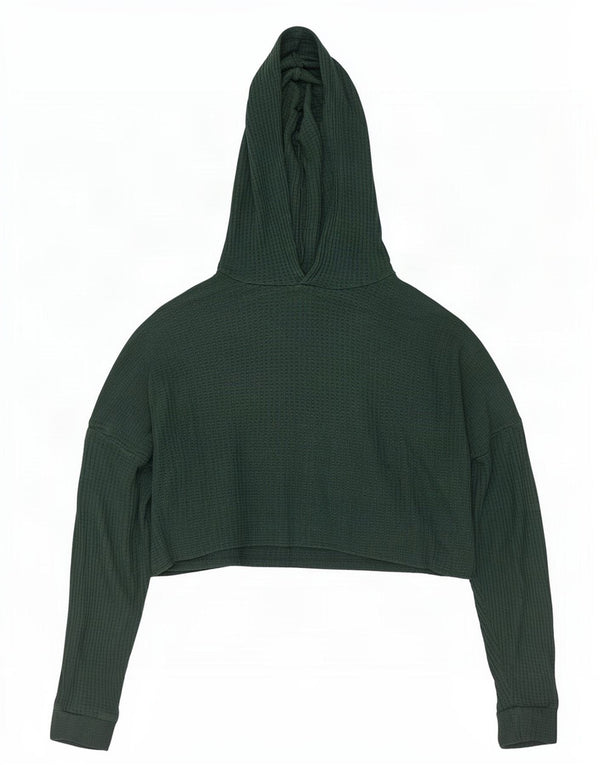Topshop Haut court à capuche surdimensionné pour femme UK 46 Large Vert Viscose