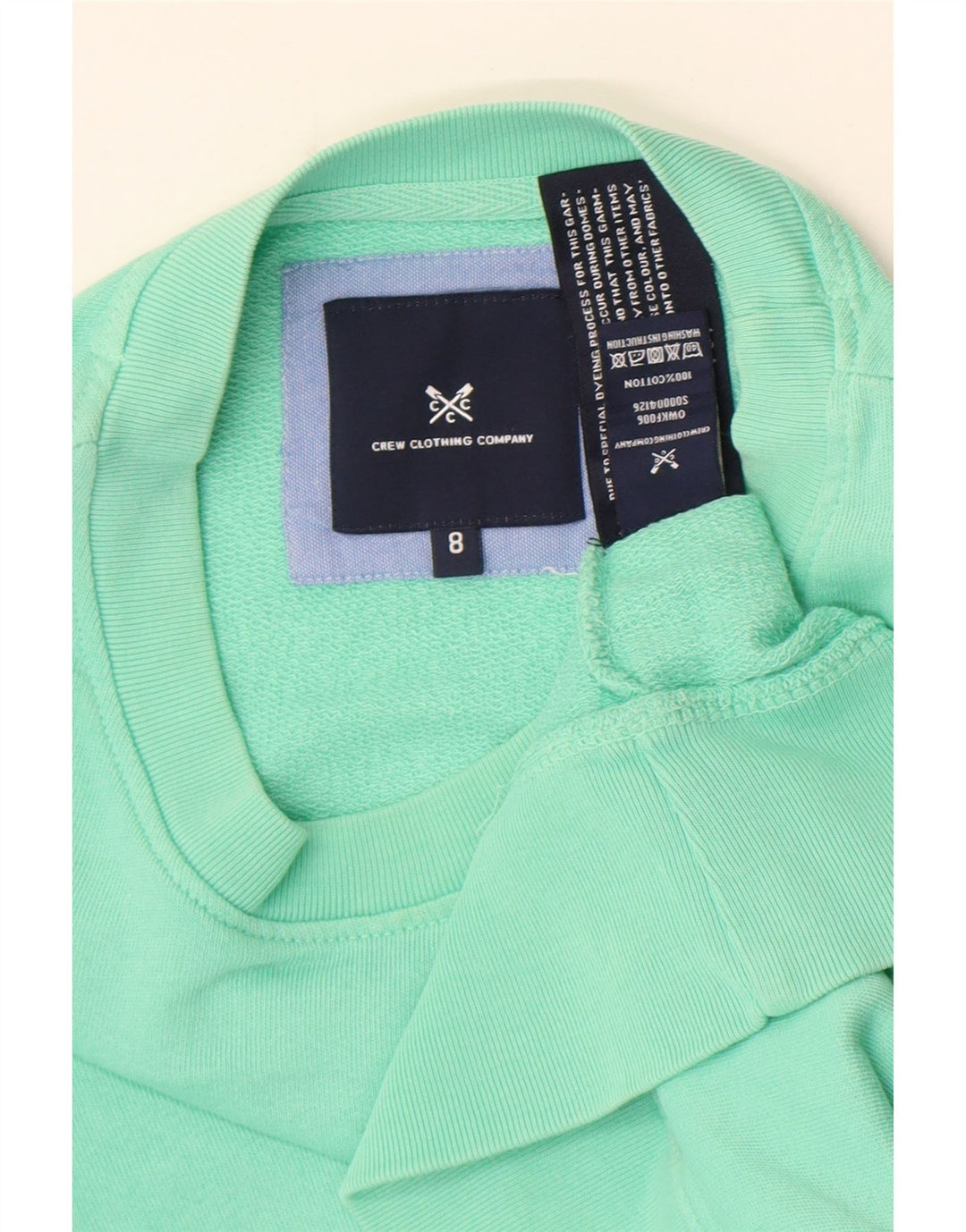 Crew Clothing Haut surdimensionné à manches longues pour femme UK 8 Small Vert Coton