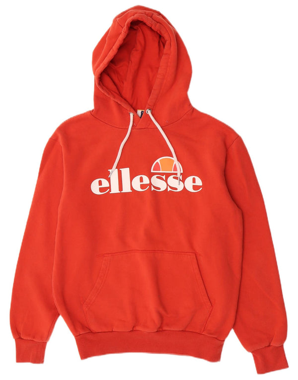 Ellesse Pull à capuche graphique pour femme UK 12 Rouge moyen Coton