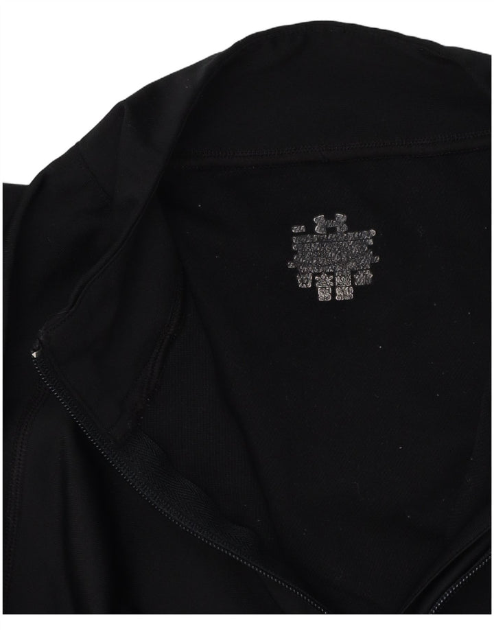 UNDER ARMOUR Haut de survêtement à col zippé pour femme UK 10 Small Noir