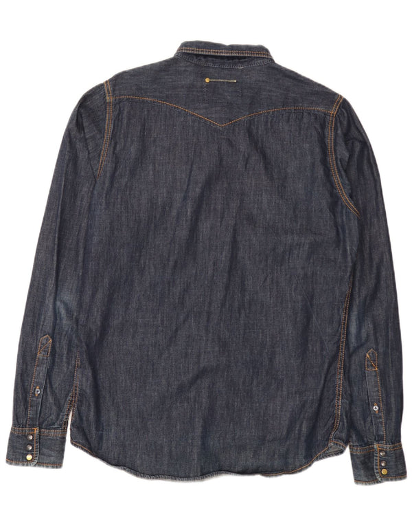Diesel Chemise en Jean Large Bleu Marine Coton Homme