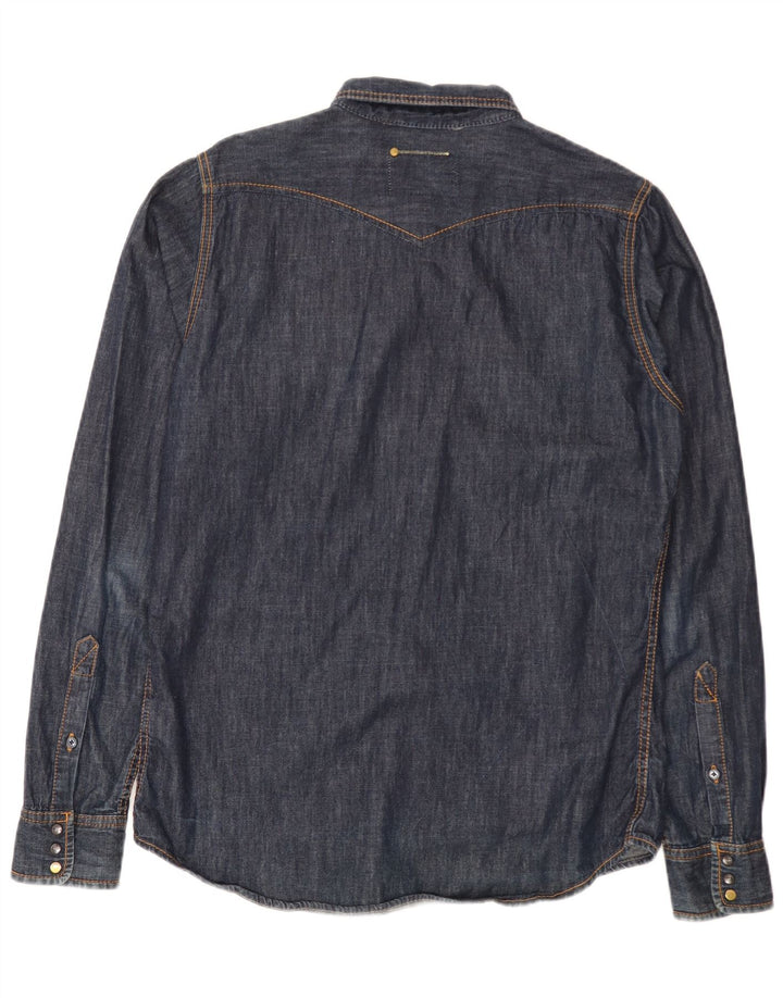 Diesel Chemise en Jean Large Bleu Marine Coton Homme