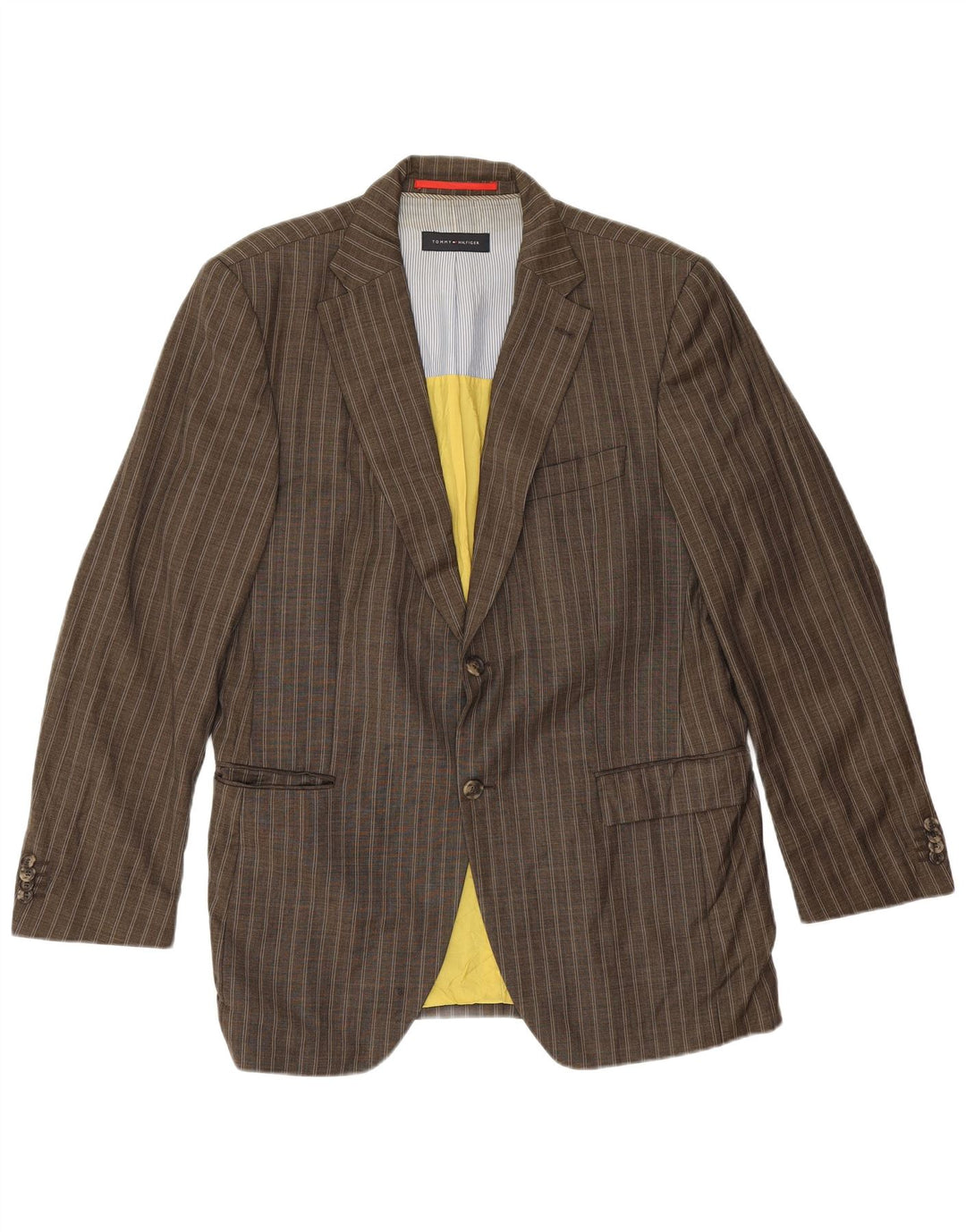 Tommy Hilfiger Veste blazer à 2 boutons pour homme IT 52 XL en viscose rayée marron