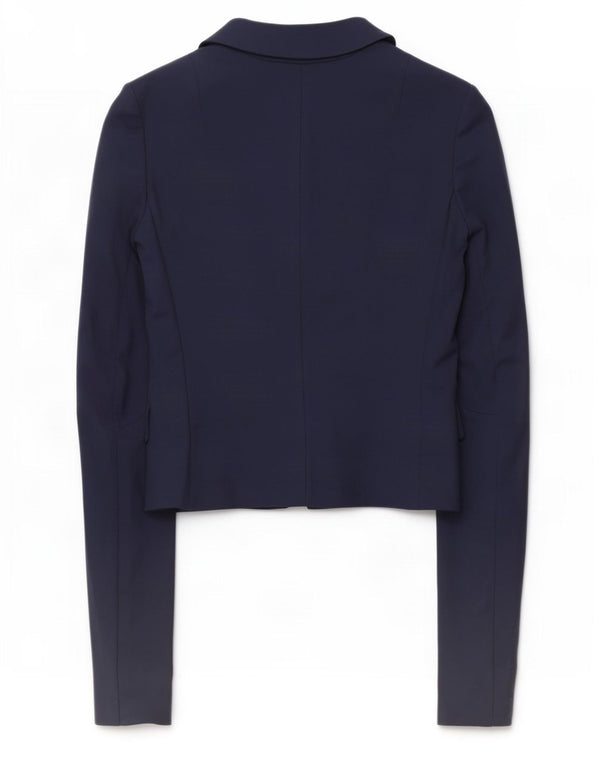 Patrizia Pepe Veste Blazer 2 Boutons Femme IT 46 Large Bleu Marine Coton