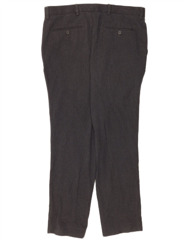 Marks & Spencer Pantalon de Costume Slim Homme W34 L29 Gris Polyester
