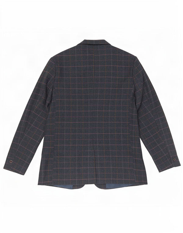 Cotton Traders Veste blazer à 2 boutons pour homme UK 46 3XL Bleu marine à carreaux