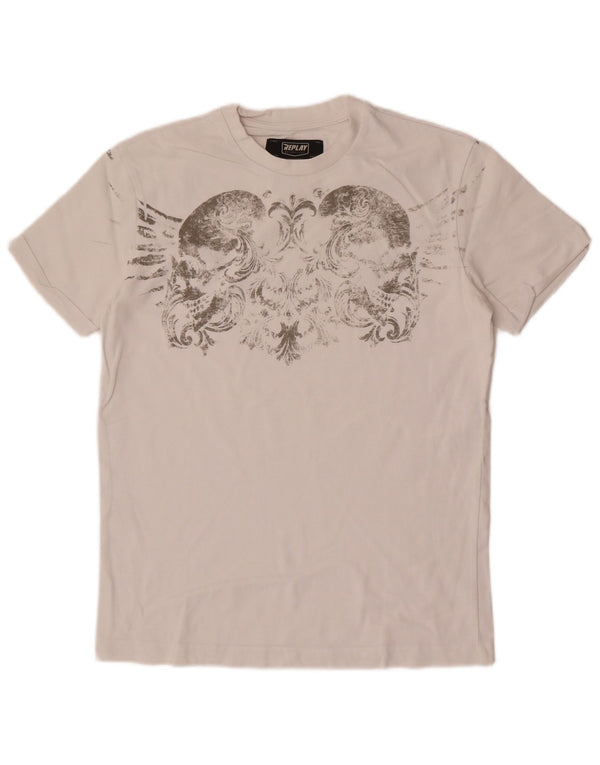 Replay T-Shirt Graphique Homme Petit Blanc