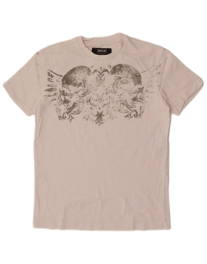 Replay T-Shirt Graphique Homme Petit Blanc