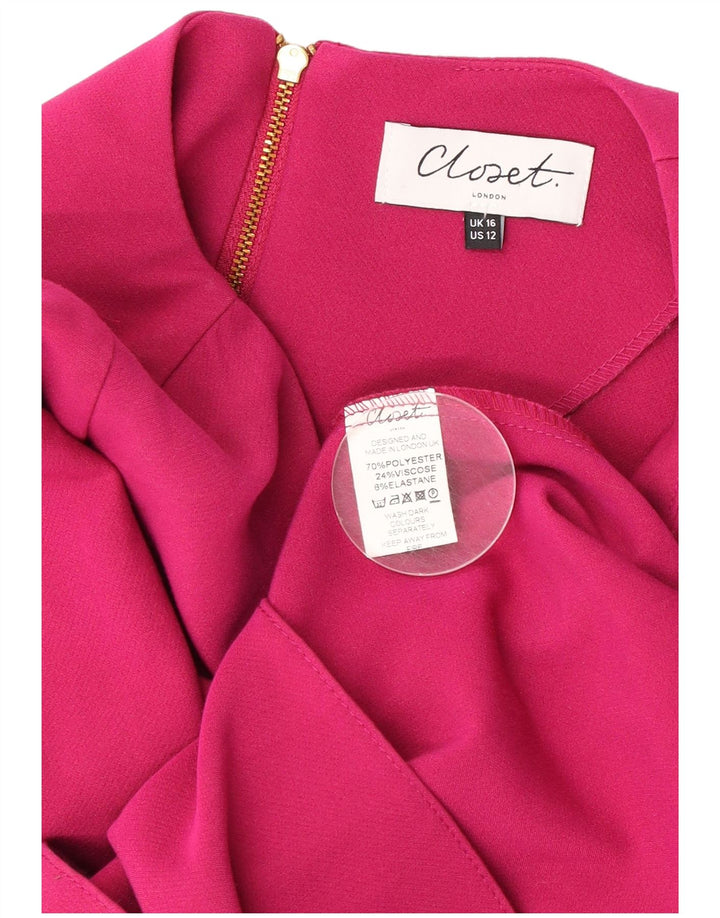 CLOSET Robe asymétrique asymétrique pour femme UK 46 Large Rose Polyester
