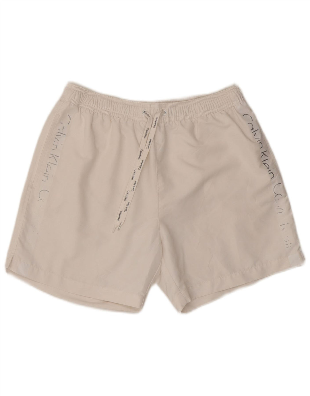 Calvin Klein Short de Bain Graphique Homme Blanc Moyen Polyester