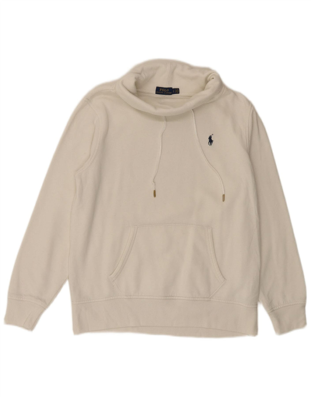 POLO RALPH LAUREN Sweat-shirt surdimensionné pour femme UK 10 Petit Blanc