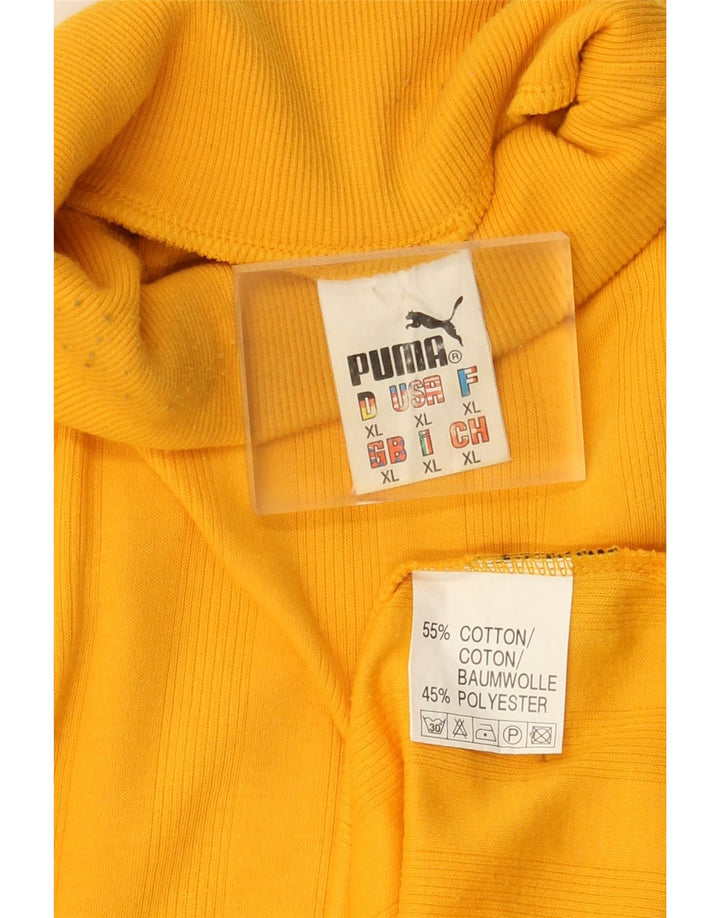 Puma Haut à manches longues XL en coton rayé jaune pour homme