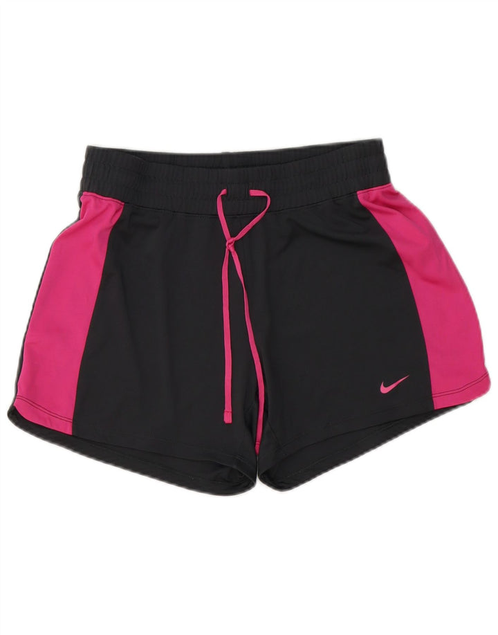 NIKE Short de sport pour femme UK 10 Petit Noir Colorblock Polyester