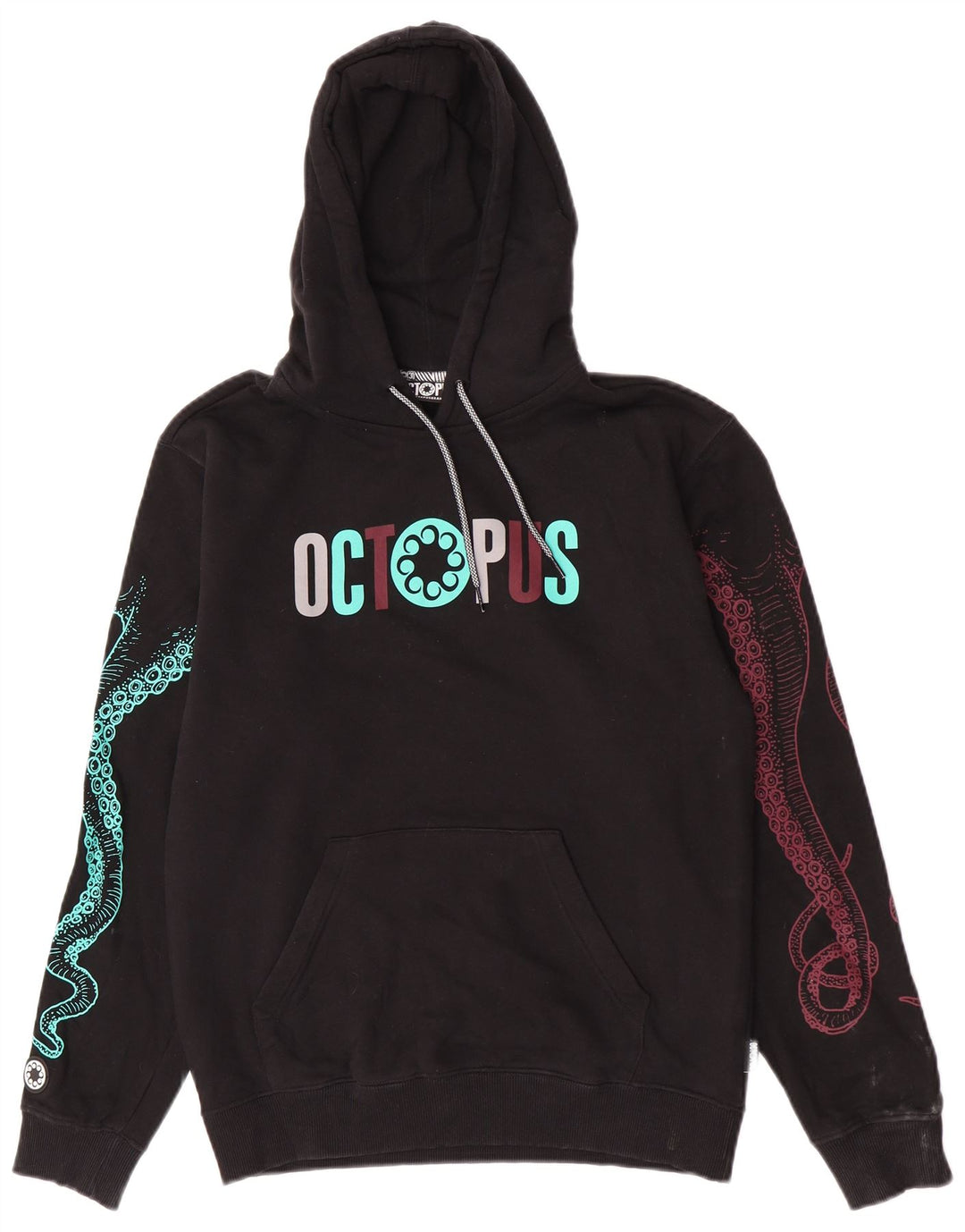 Octopus Pull à capuche graphique pour homme Petit coton noir