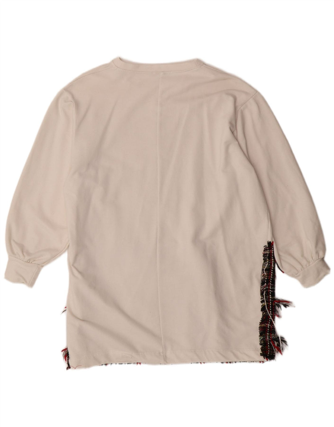 ZARA Femme Sweat-shirt surdimensionné UK 14 Medium Blanc Colourblock